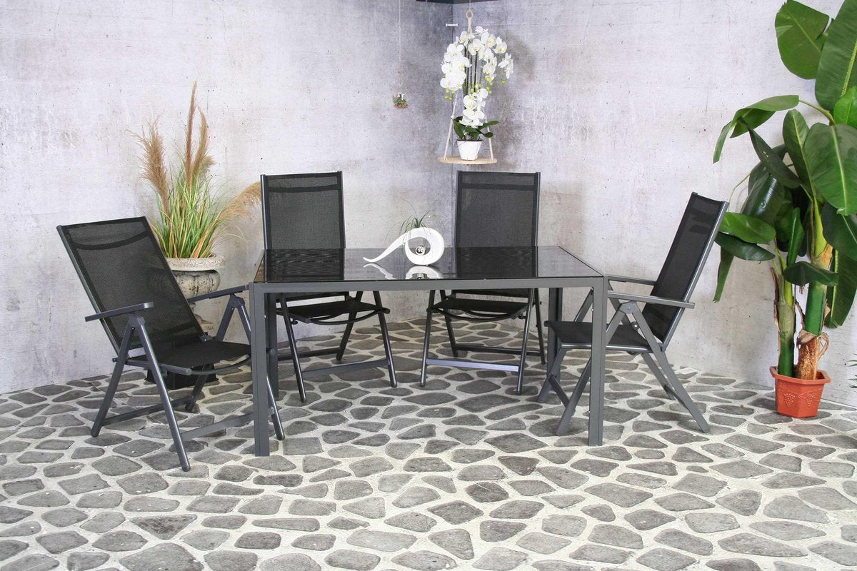 SOLDES - Table de jardin Palermo 150 cm - Noir