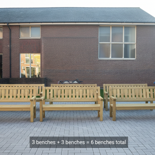 6 banken - 2 rijen van 3