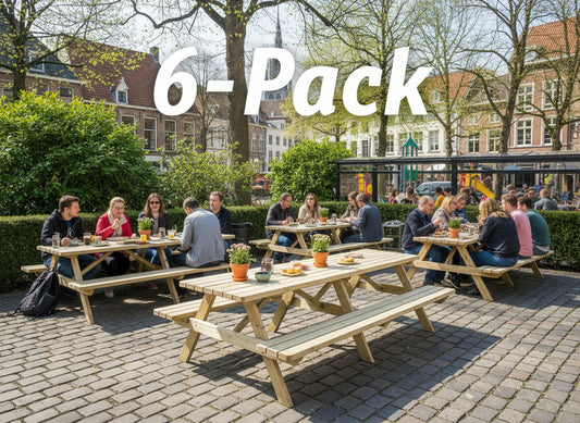 6-PACK: 2de keuze 300 cm KING Picknicktafel