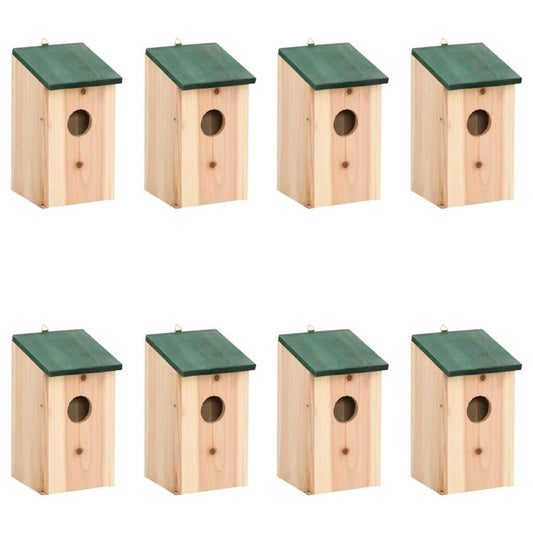 Vogelhuisjes 8 St 12X12X22 Cm Hout