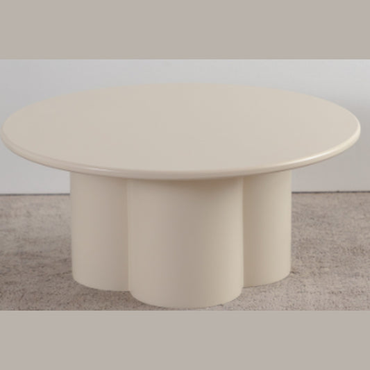 Liora salontafel – hoogglans met klaverbladvoet, Ø80 × 35 cm — E-woodproducts