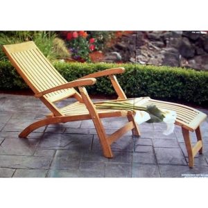 Teak steamer – klassieke ligstoel met armleuningen — E-woodproducts