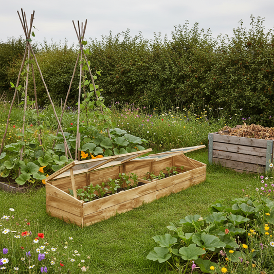 Allotment garden setting