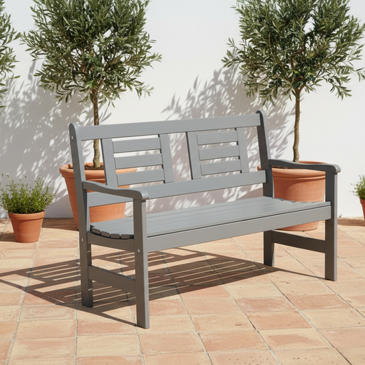 Banco de jardín 120 cm Amelie 2 plazas Gris oscuro