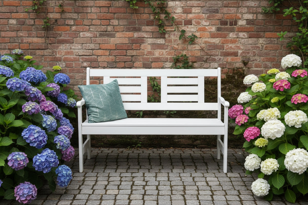 Banc de jardin 120 cm Amélie 2 places blanc