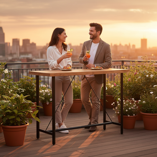 Bartafel op modern dakterras