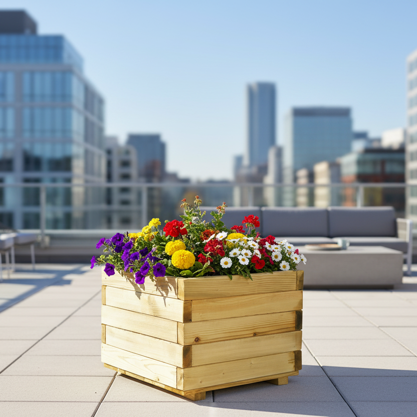 Bloembak op urban terrace