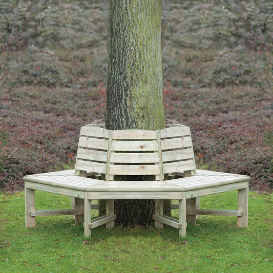 Boombank met rugleuning grenen - tweede keuze