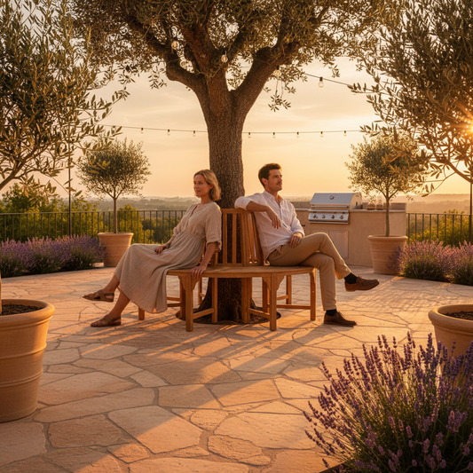 Boombank segment 208cm met mensen