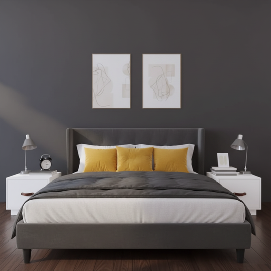 Donkergrijs met geel accent kleurenschema