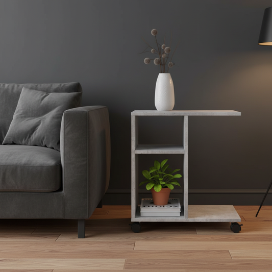 Donkergrijze muur setting