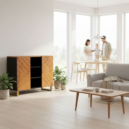 Dressoir in Scandinavisch interieur