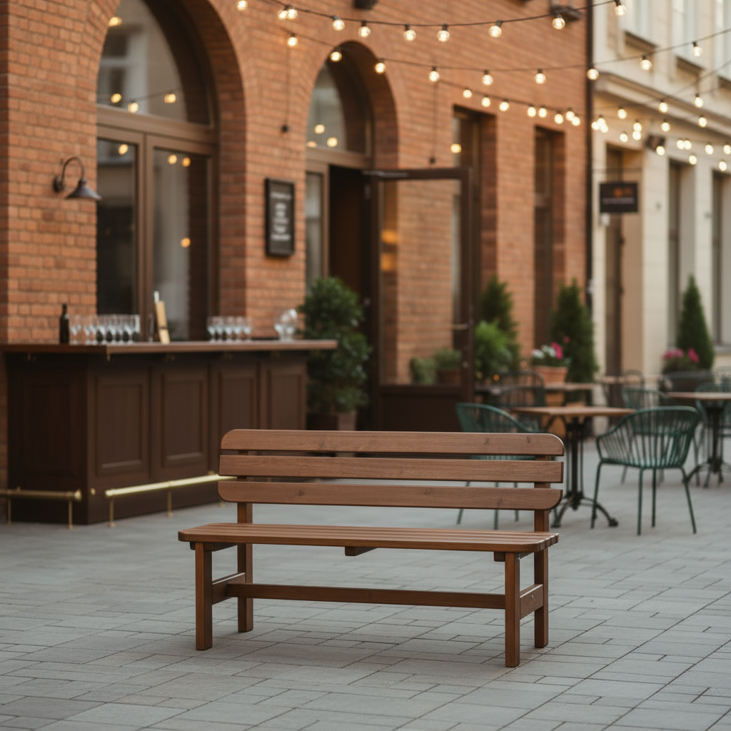 LUX Gartenbank aus Holz dunkelbraun 150 cm (KING ® )