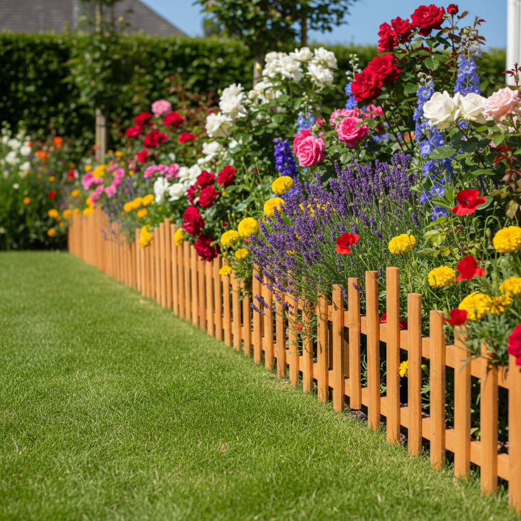 Gazonrand bij bloemperk