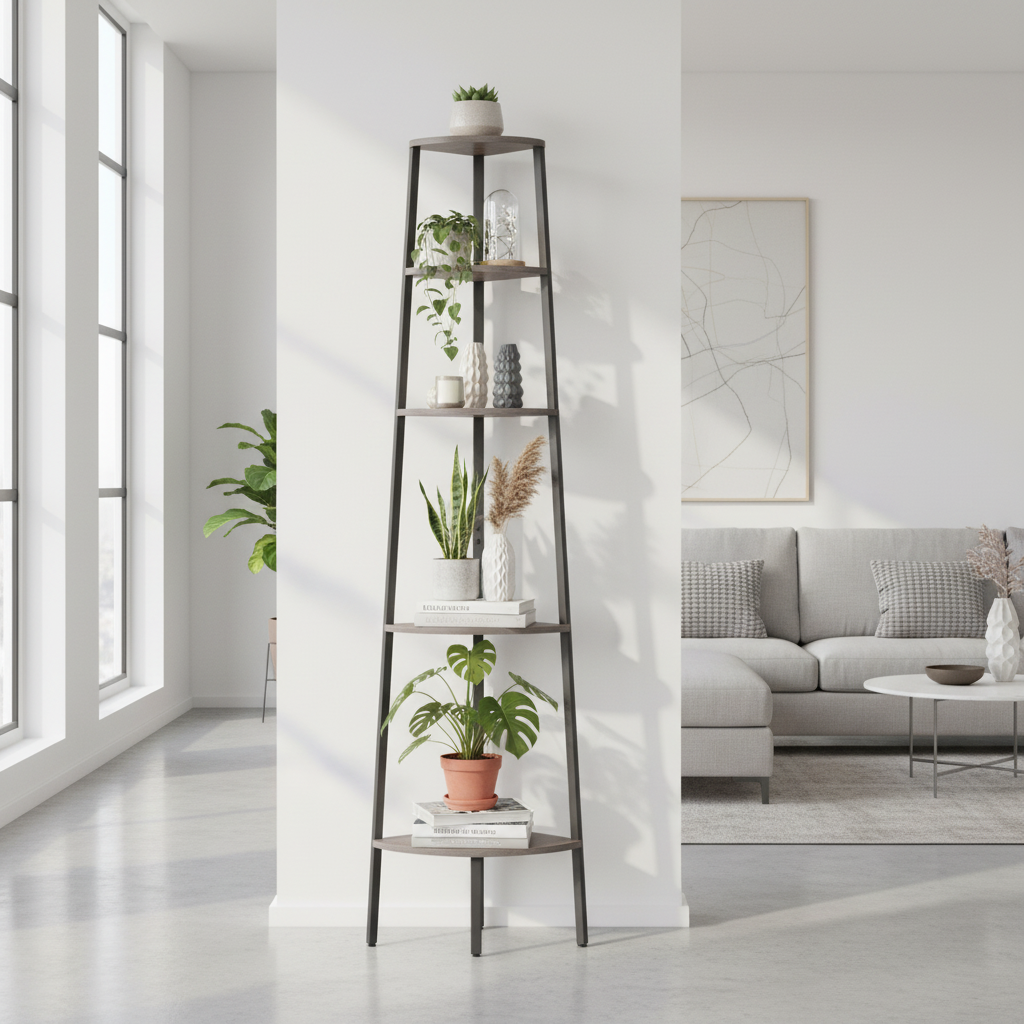 Grijs hoekkastje 180cm