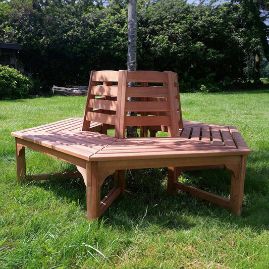 Banc d'arbre avec dossier en bois dur