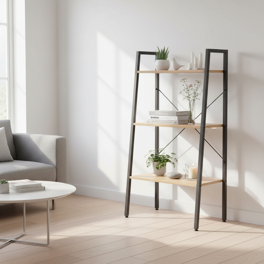 Lichtbruine ladder-boekenkast 108cm