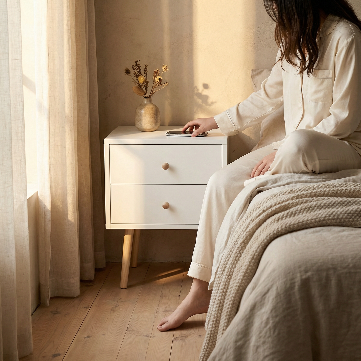 LUNARA – Nachtkastje Nordic Wit