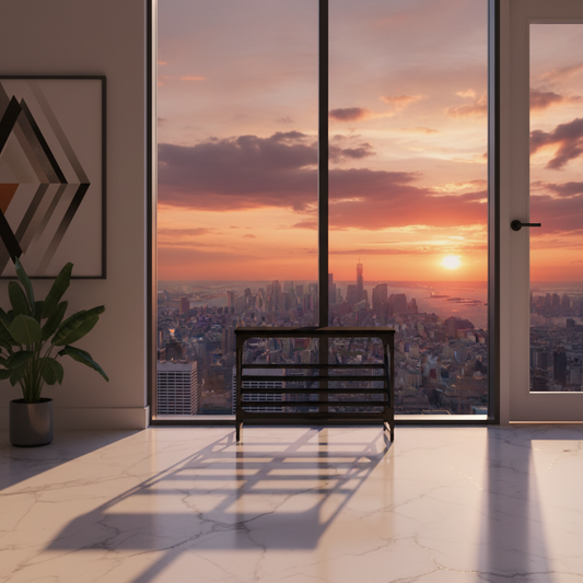 Modern penthouse with skyline