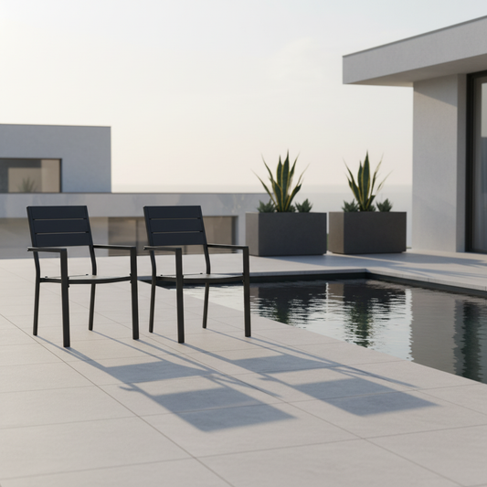 Modern poolside