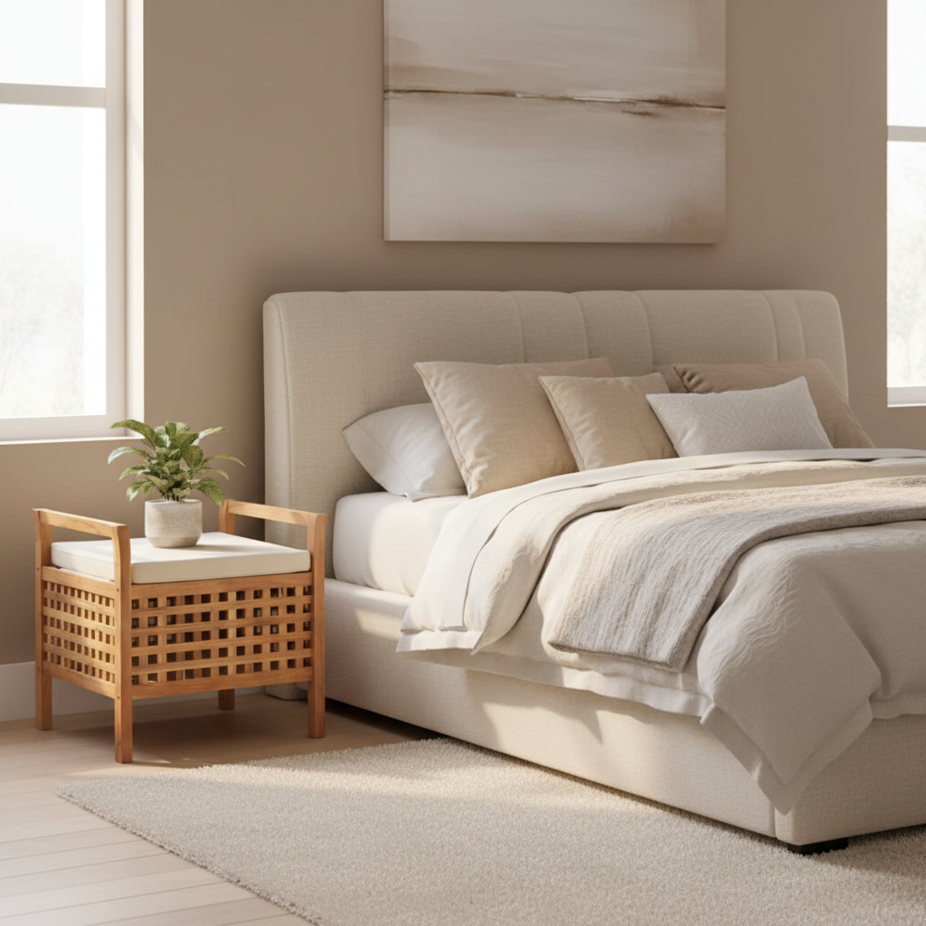 Nachtkastje in luxe slaapkamer