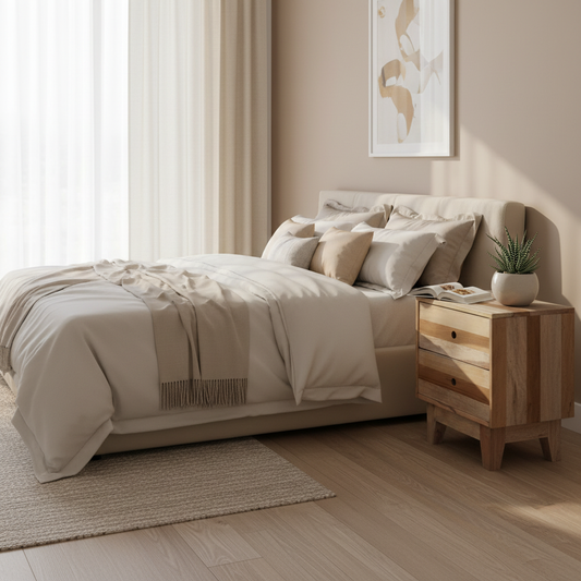 Nachtkastje in moderne slaapkamer