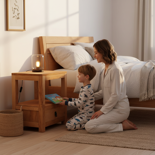 Nachtkastje met ouder en kind
