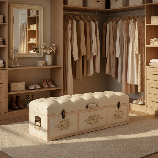 Opbergbank in kleedkamer