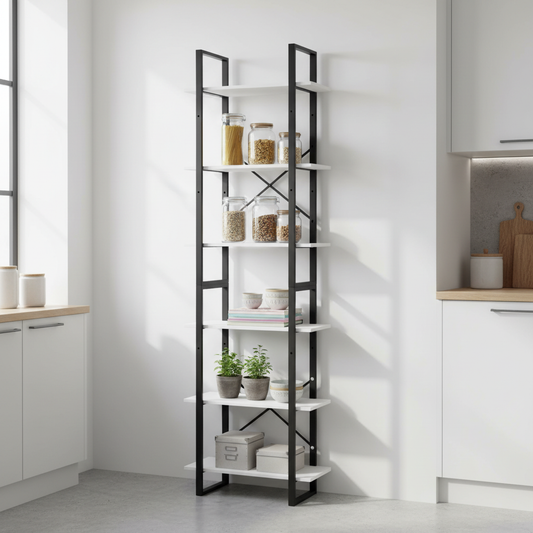 Opbergrek wit 6 planken 210cm keuken