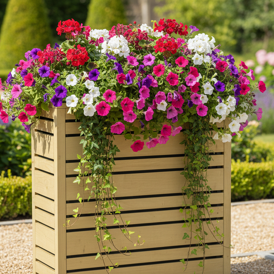 Productfoto bloembak met zomerbloemen