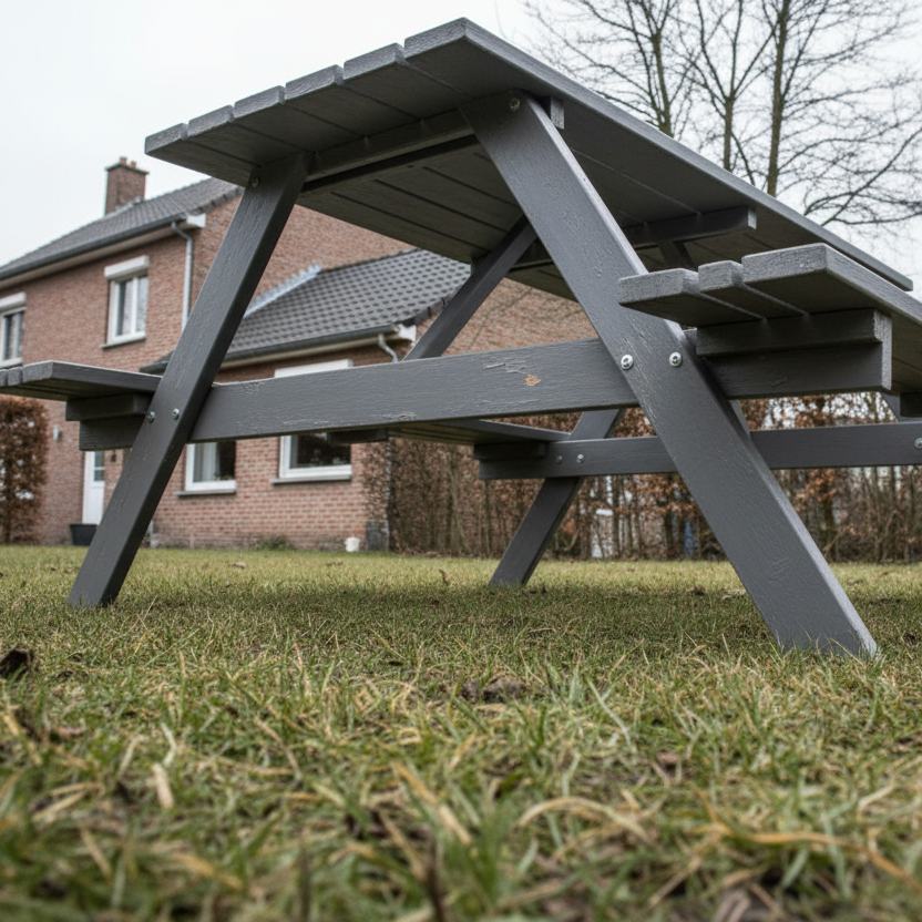 Remia Picknicktafel grijs low angle