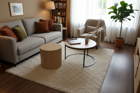 Ronde nesting salontafel set – 2-delig met metalen frame (Ø60 x 39 cm)