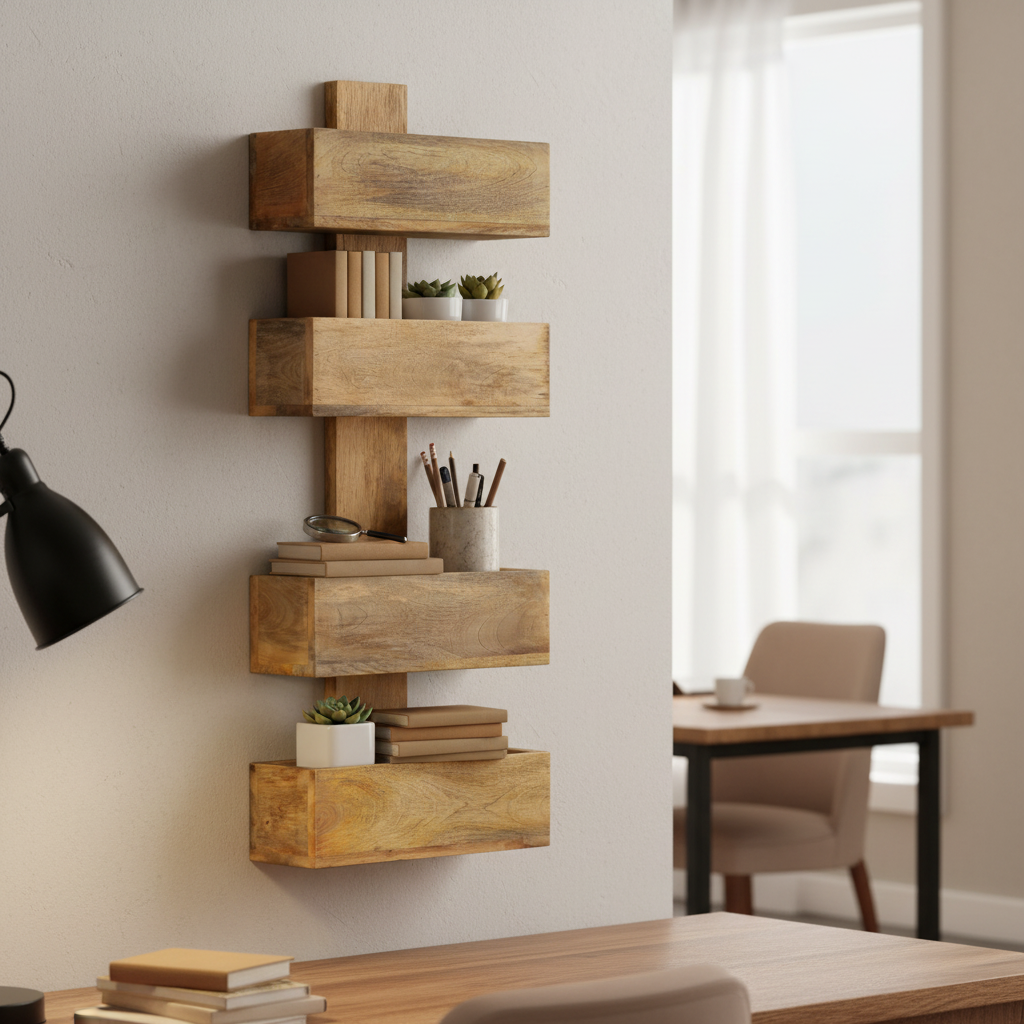 Tijdschriftenrek mangohout kantoor