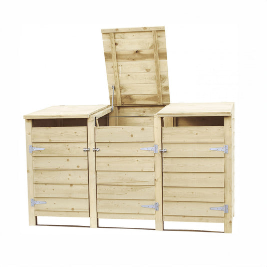 Vuren houten Triple containerkast (128 x 224 x 91 cm).