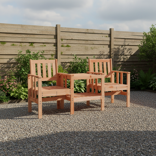 Tuinbank op grindpatio