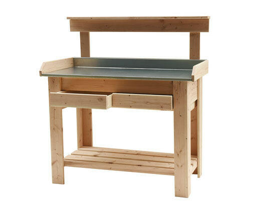 Tuinwerktafel Douglas met Zinken blad