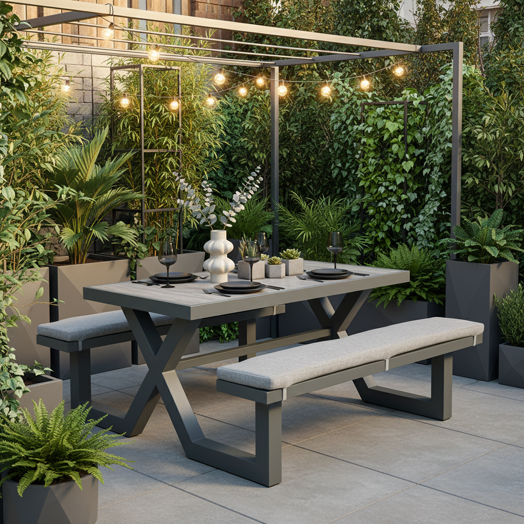 Urban garden setting