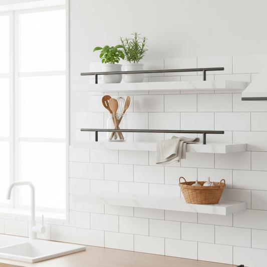 Wandplanken zwart keuken