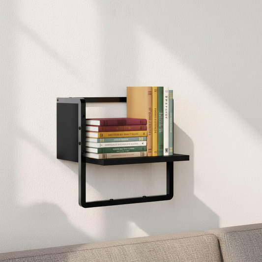 Zwart wandschap - Met alleen boeken