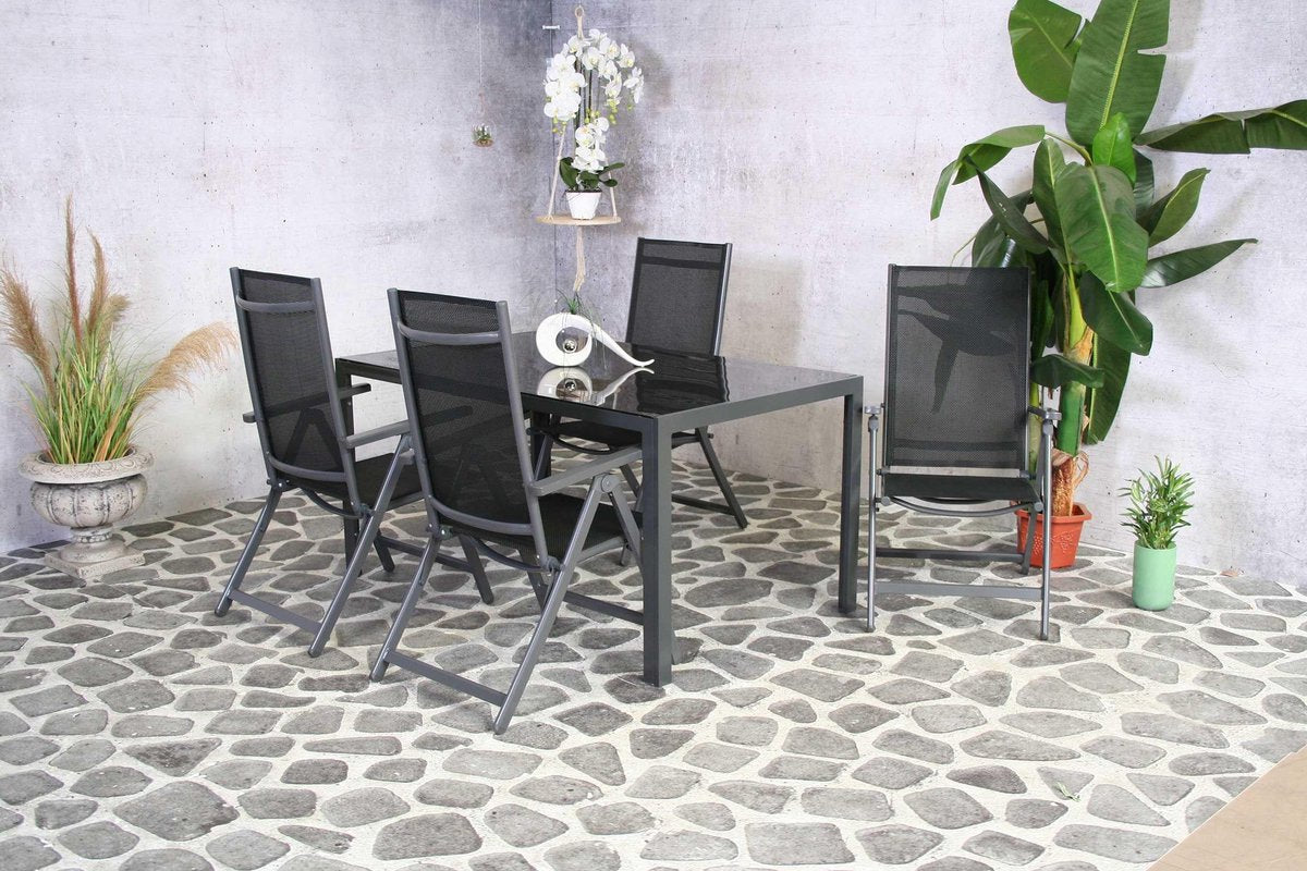 SOLDES - Table de jardin Palermo 150 cm - Noir