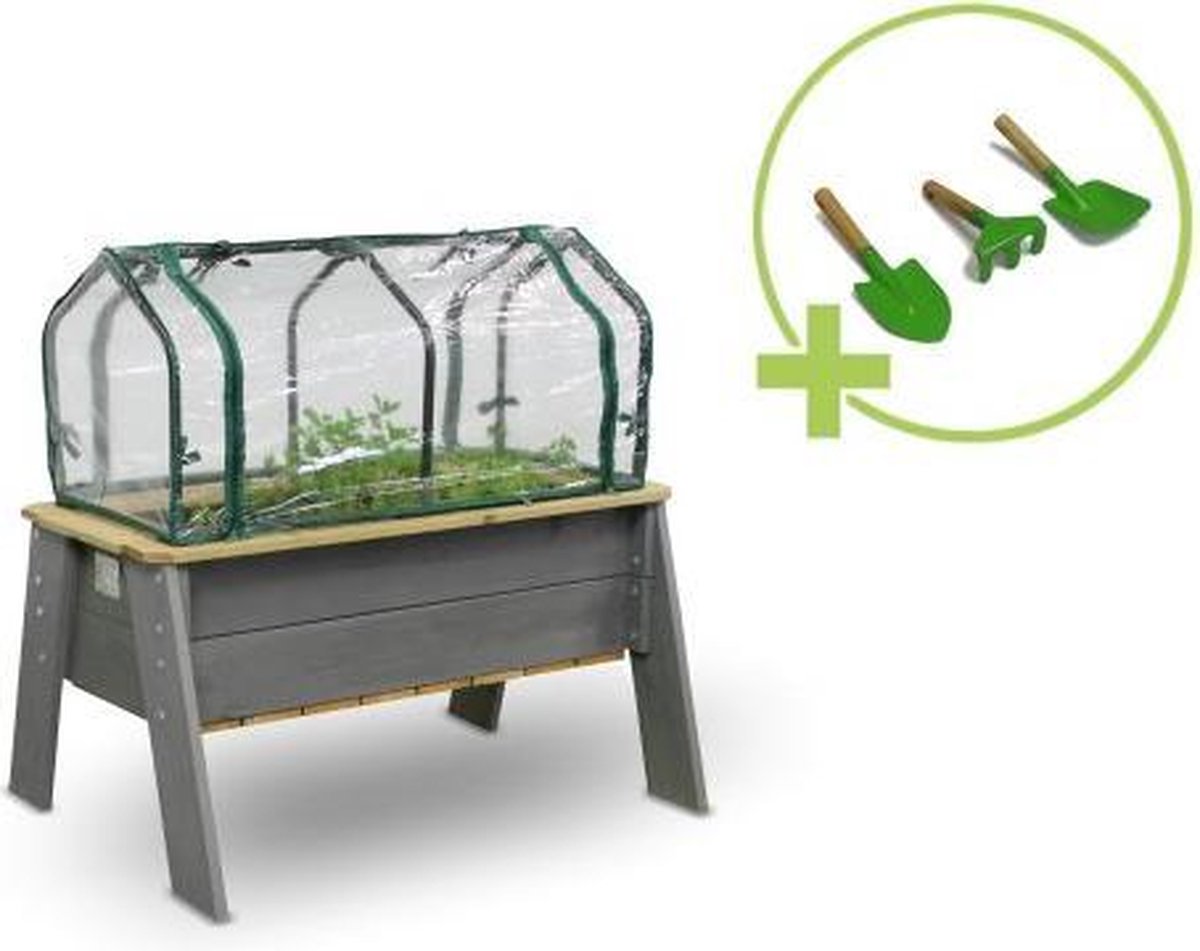 Table de culture Evi (L) avec serre et outils de jardin | Pineflow