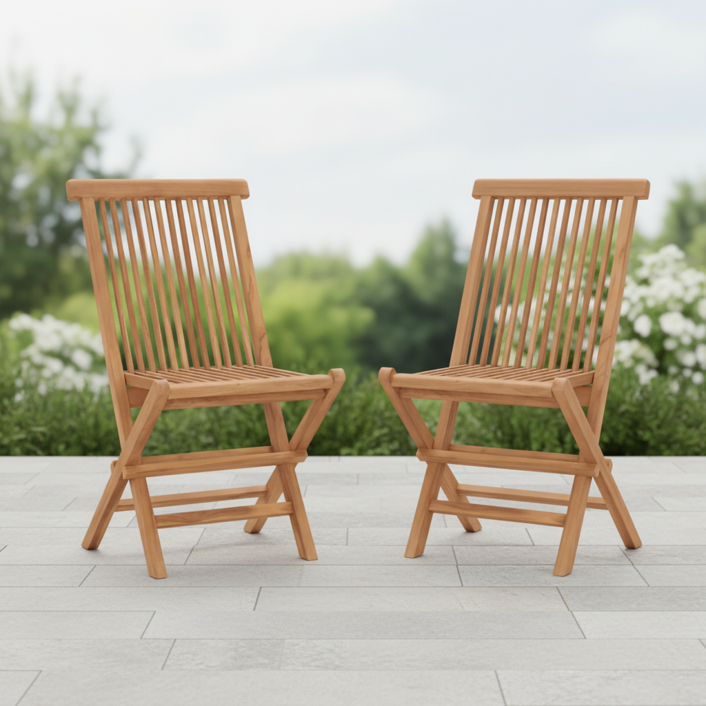 2 houten klapstoelen