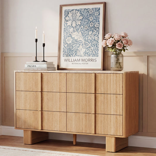 Ladekast CURVE met 6 laden – geribbeld design – 119 cm