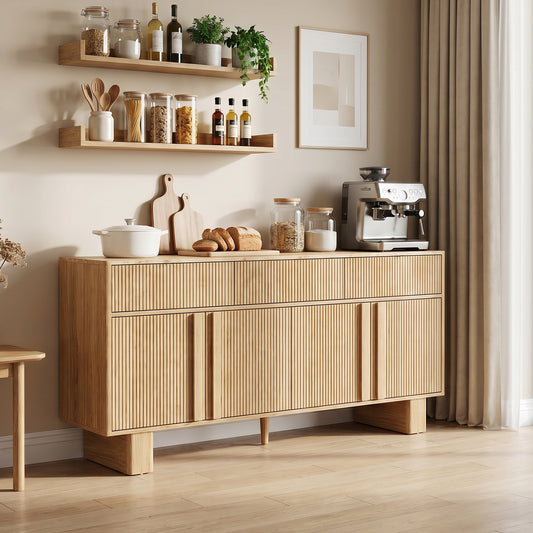Elora – Luxe Dressoirkast met 3 Laden en 4 Deuren – 140 cm