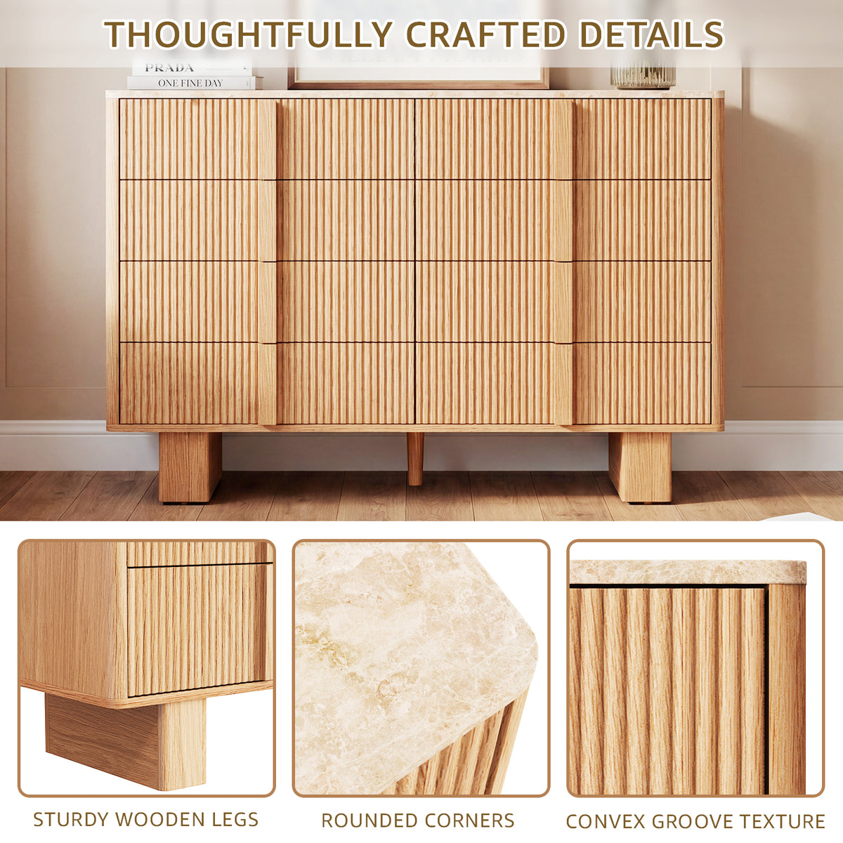 CURVE XL 8-Drawer Dresser – 120 cm Wide