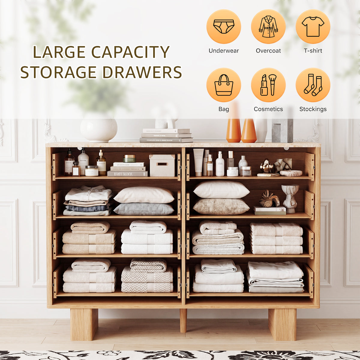CURVE XL 8-Drawer Dresser – 120 cm Wide