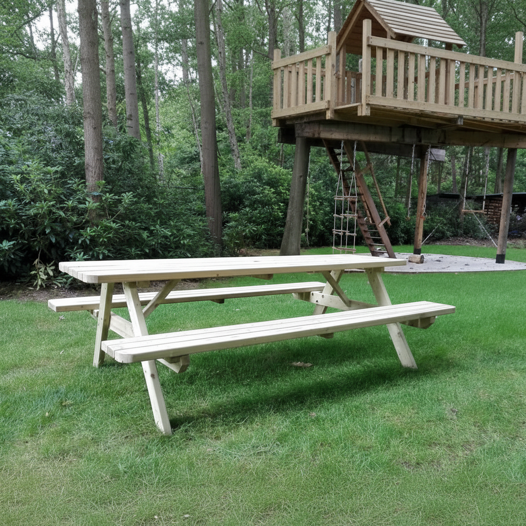 240 cm picknicktafel met boomhut