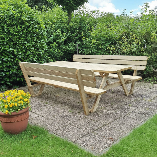 240 cm picknicktafels met rugleuningen
