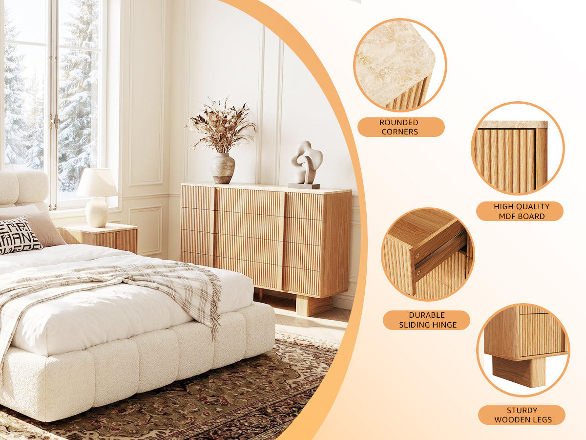 CURVE XL 8-Drawer Dresser – 120 cm Wide