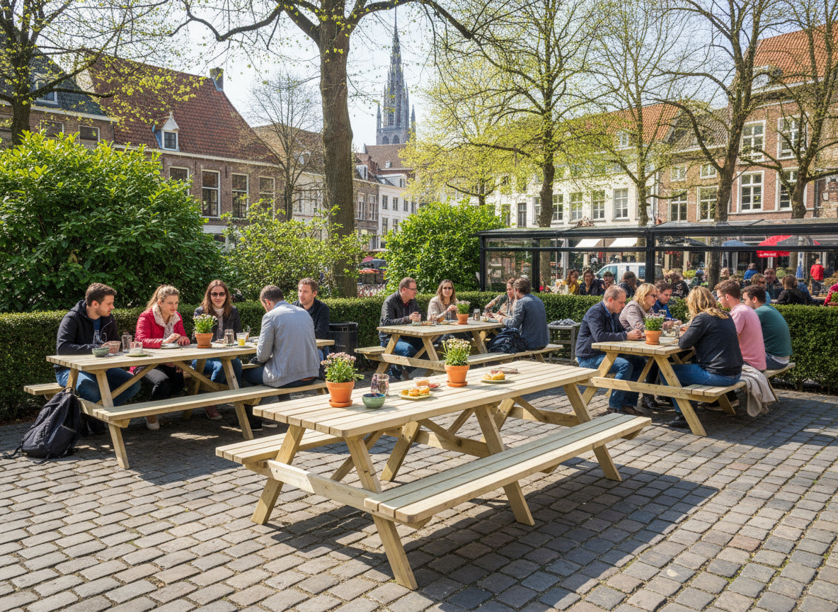 6-PACK - Picknicktafel 300 cm KING ® / 4 cm dikte